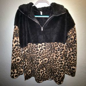 Leopard Print Pullover Hoodie